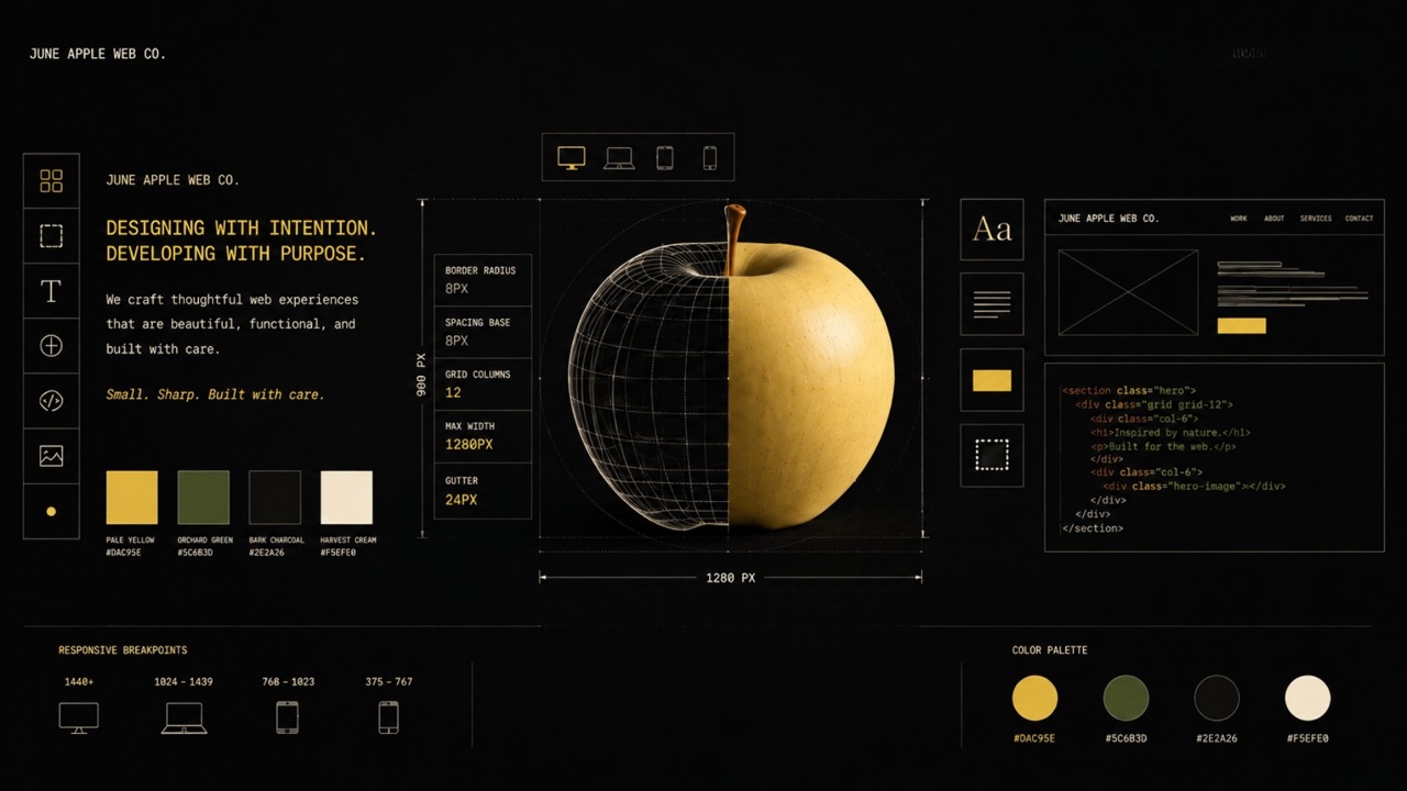 June Apple Web Co. Work — a curated collection of brand sites and the design system behind them.