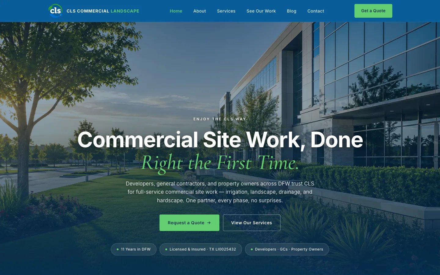 CLS Commercial — live client site