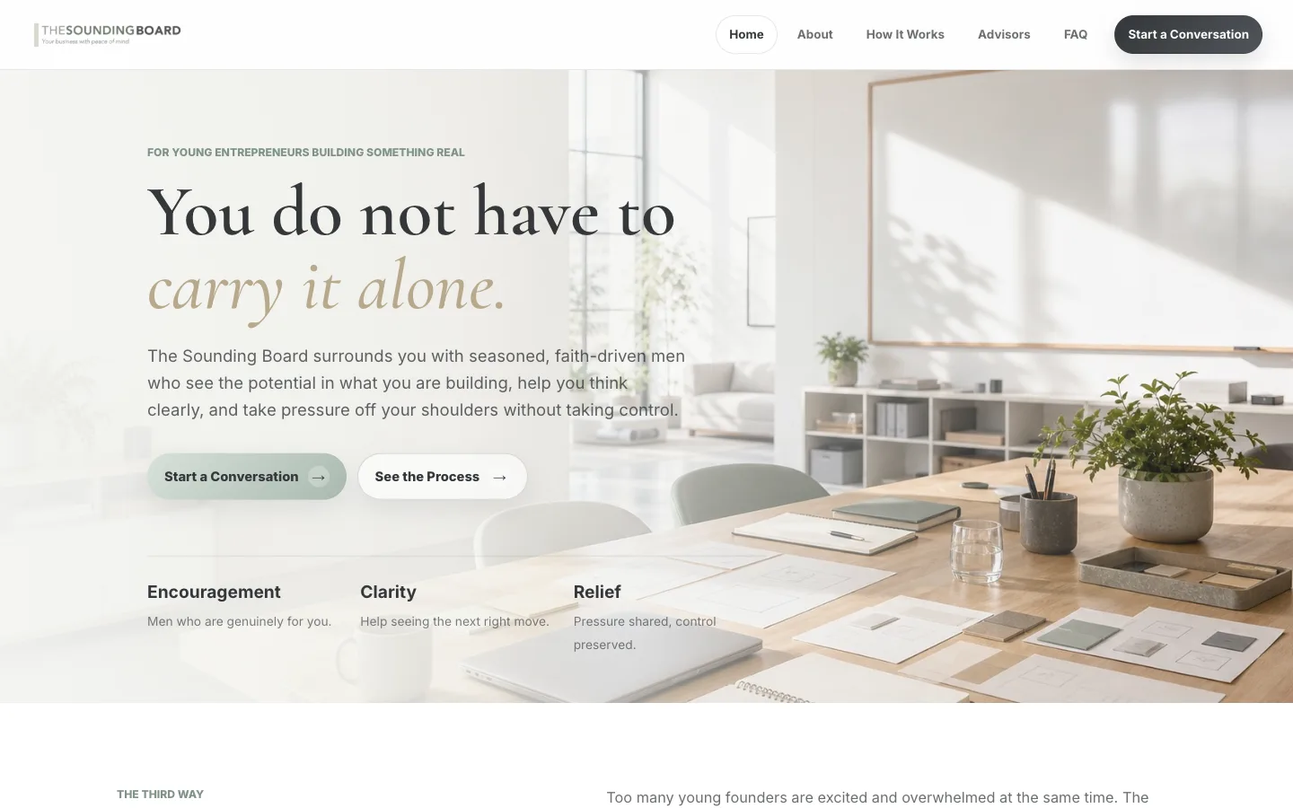 The Sounding Board — live client site